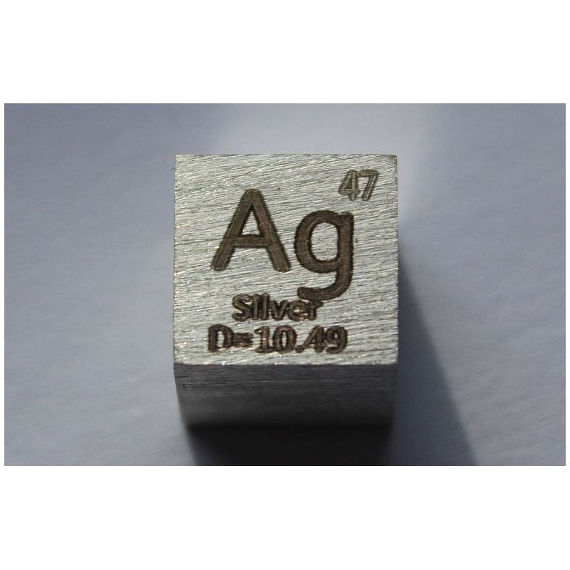 Argent Ag métal cube 10x10mm poli 99,99% pureté cube
